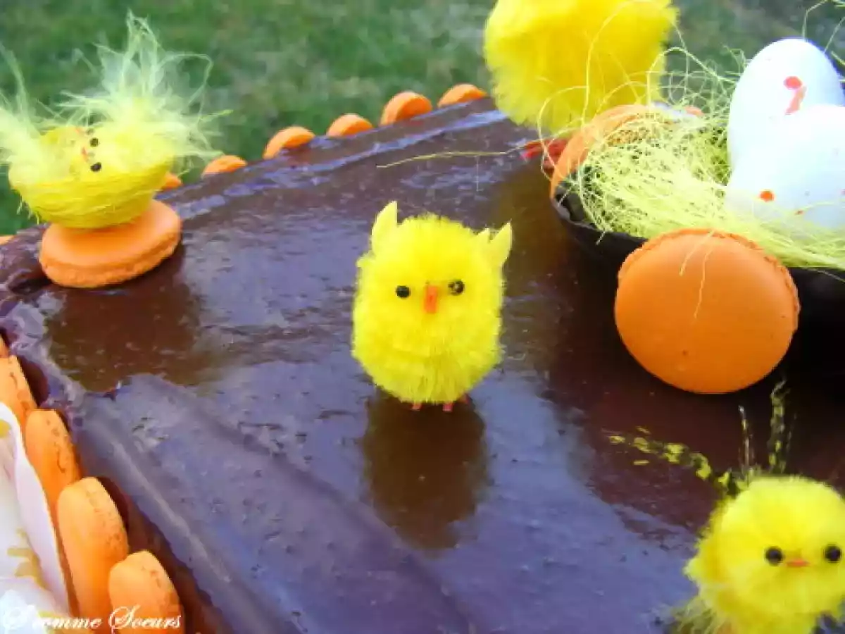 Gâteau de Pâques au chocolat et pêches de vignes - photo 4