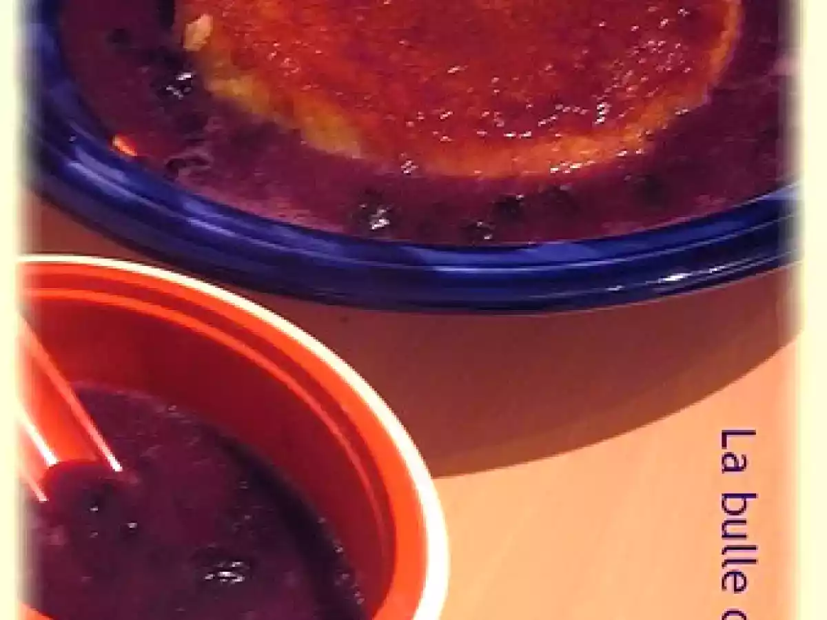 Gateau de riz caramélisé et sa sauce myrtille