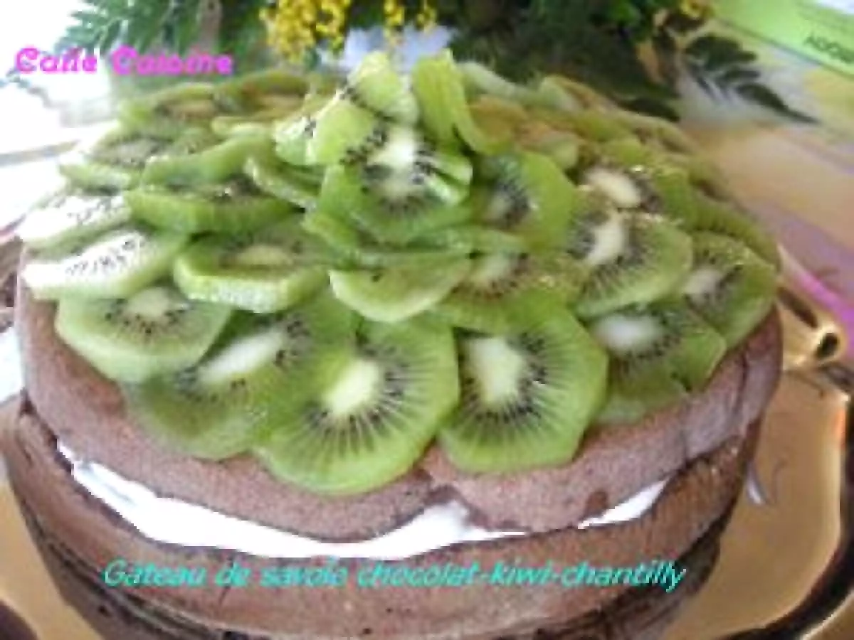 Gâteau de Savoie Chocolat-Kiwi-Chantilly