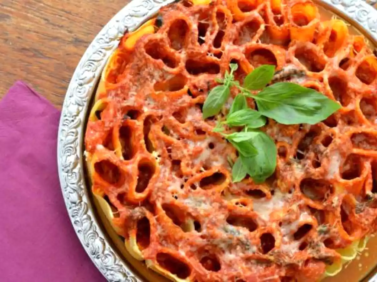 Gâteau de tortiglionis – Ricotta basilic