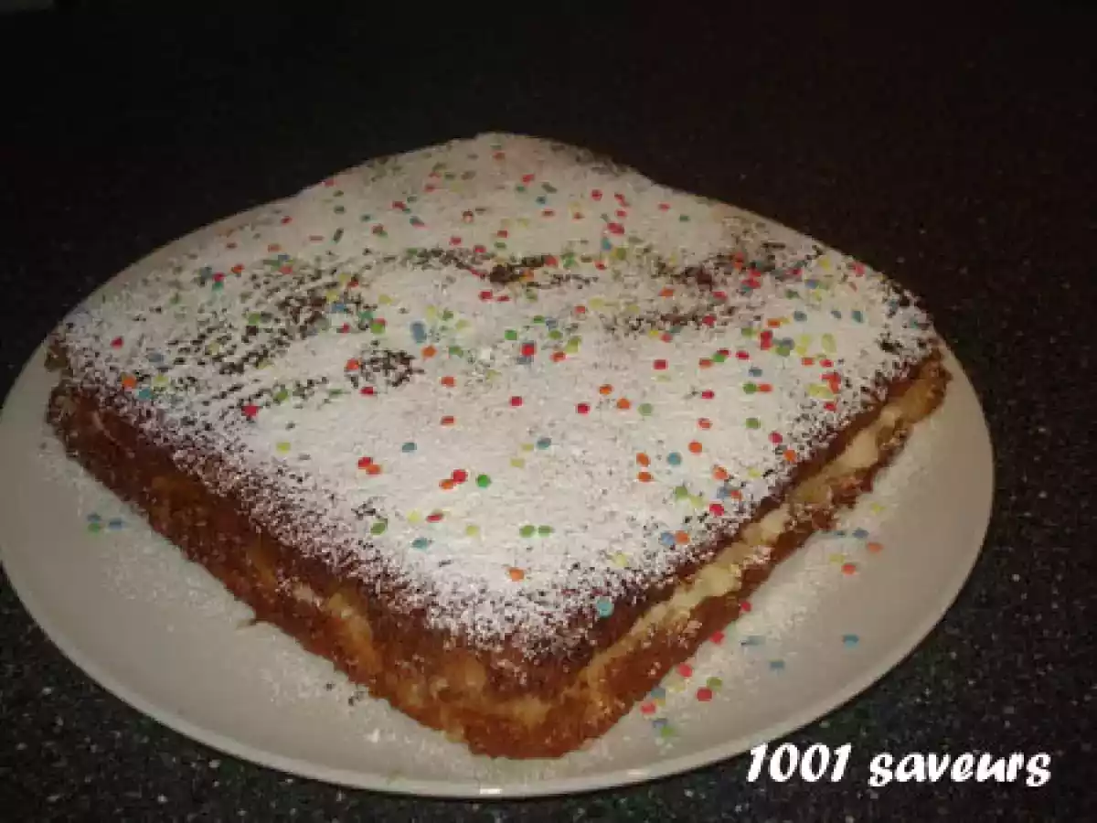 Gâteau des 12 cuillères à soupe et crème patissière express