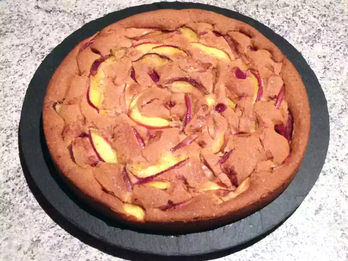 Gâteau fin framboises et nectarines - photo 2