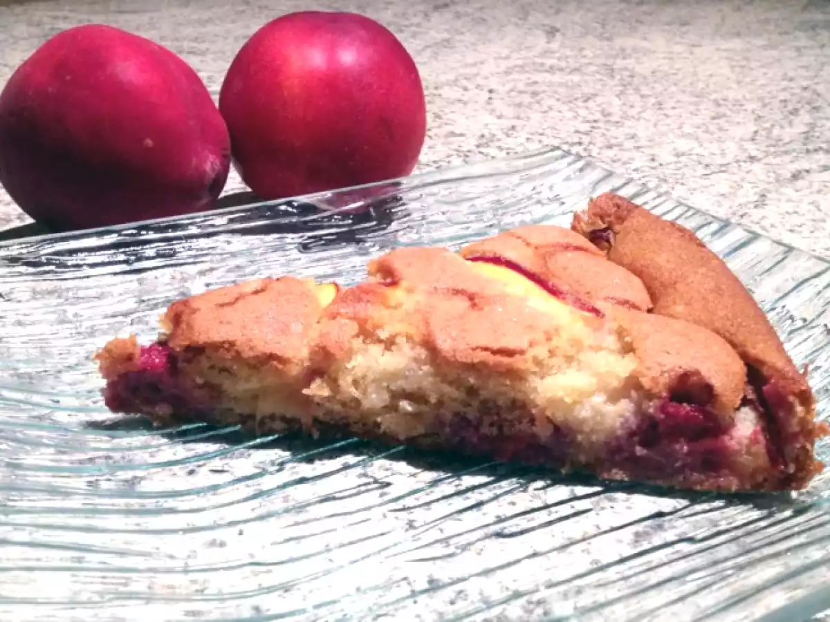 Gâteau fin framboises et nectarines - photo 3