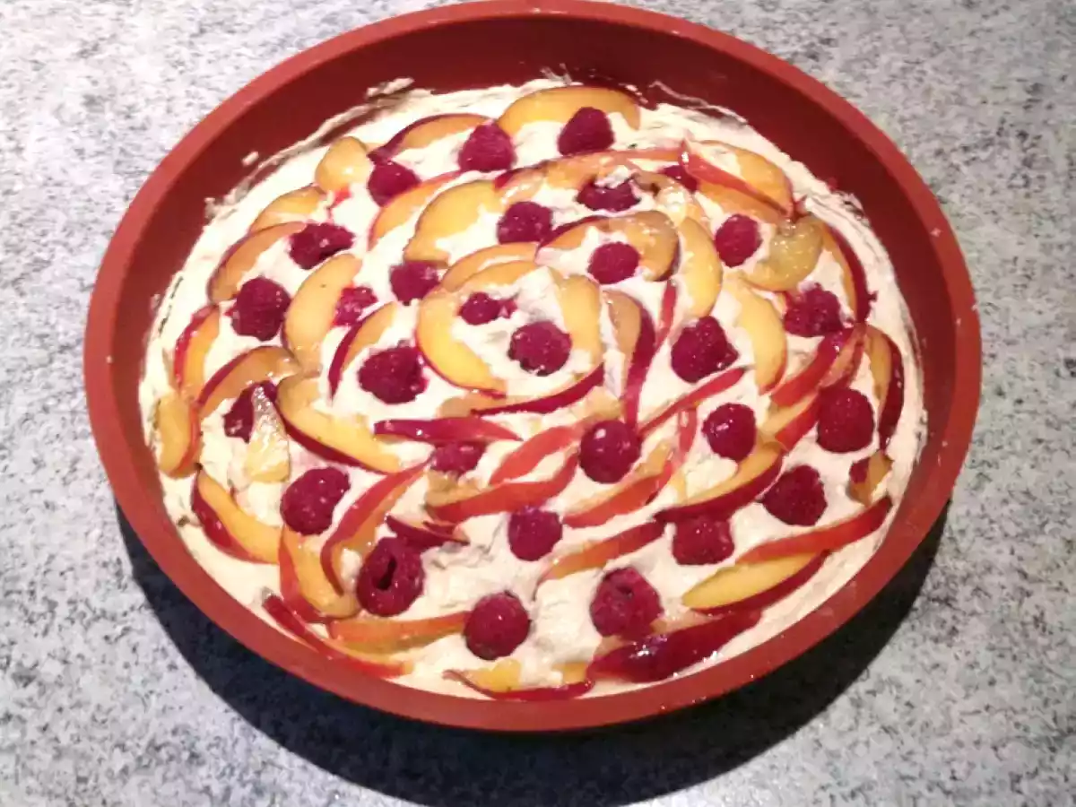 Gâteau fin framboises et nectarines - photo 5