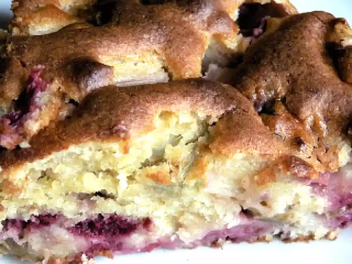 Gâteau framboise et rhubarbe