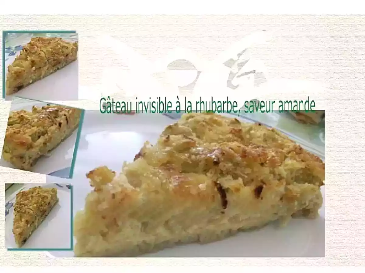 GÂTEAU INVISIBLE À LA RHUBARBE ET AMANDE (sans gluten) - photo 2