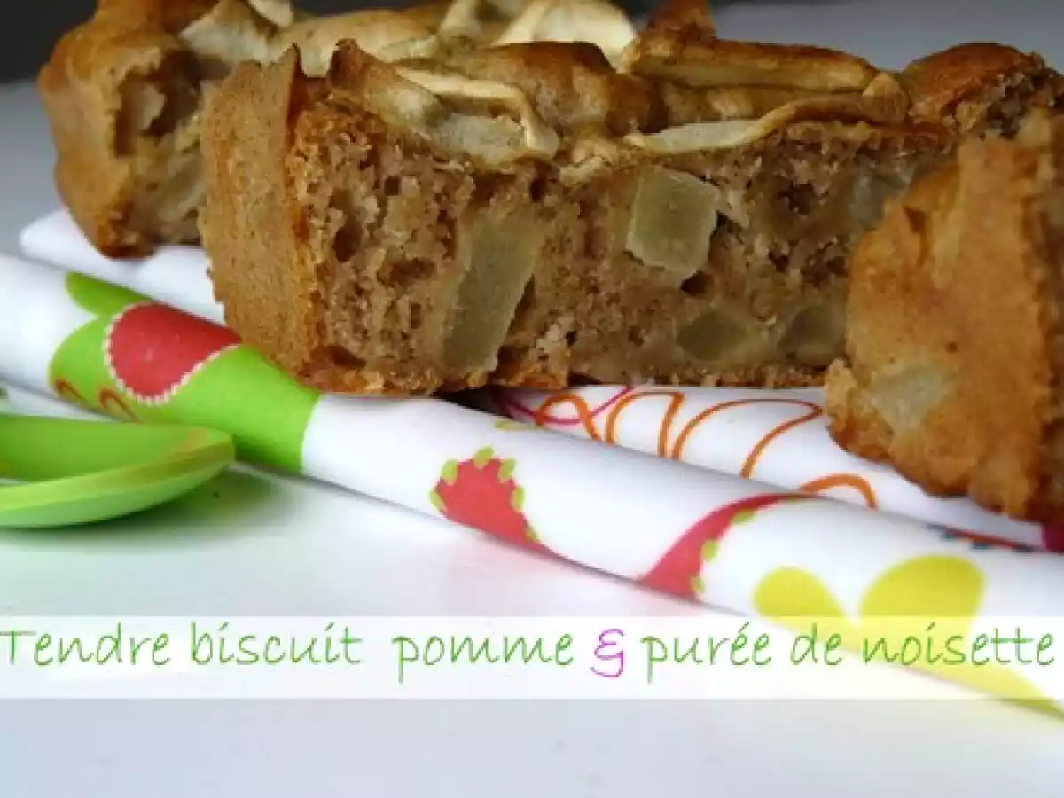 Gâteau léger à la farine de petit épeautre, pomme & purée de noisette