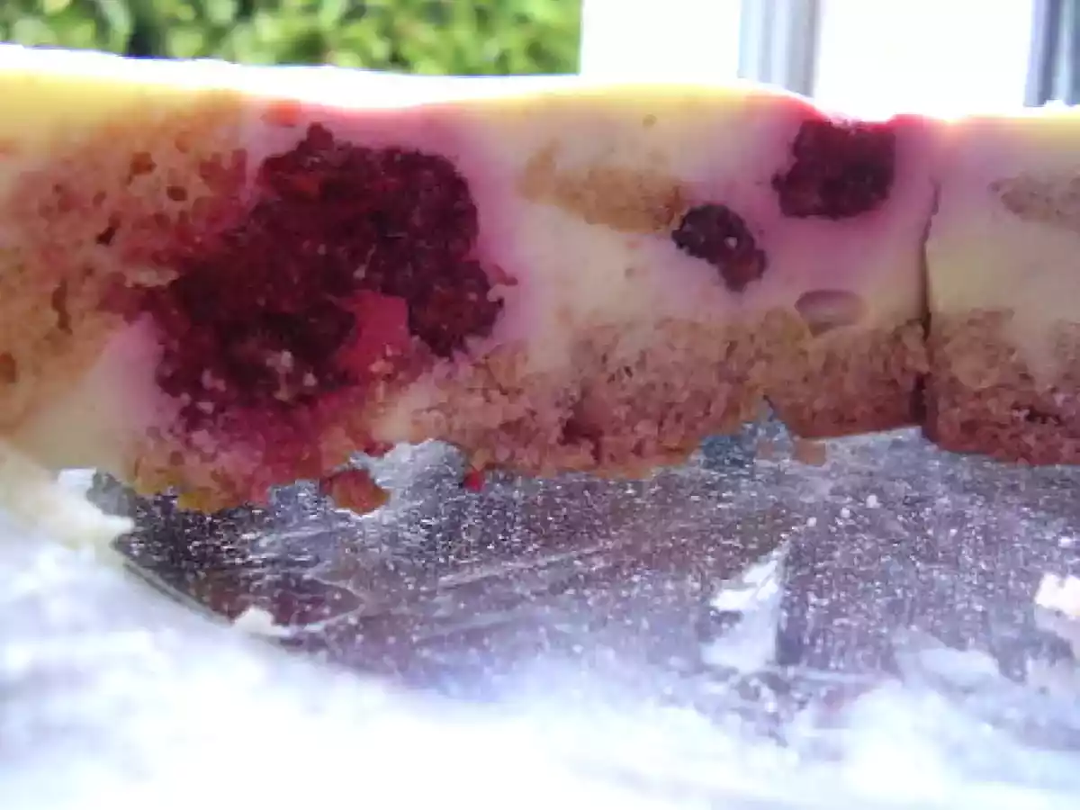 Gâteau léger aux framboises.