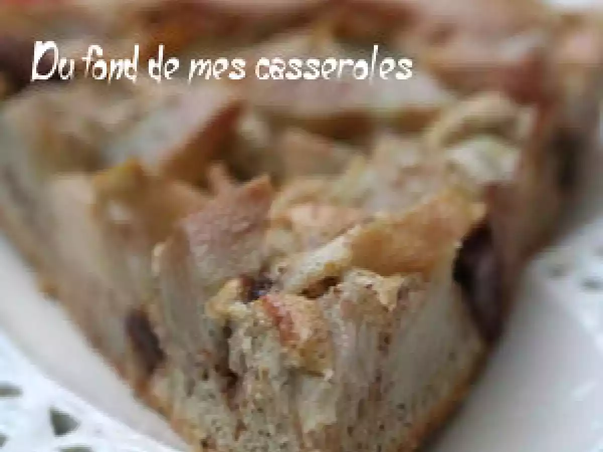 Gâteau léger aux poires, noisettes et pralinoise