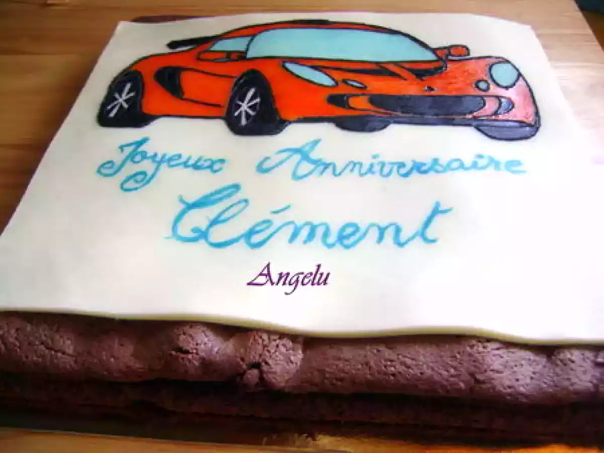 Gâteau Lotus - peinture sur pâte d'amande.