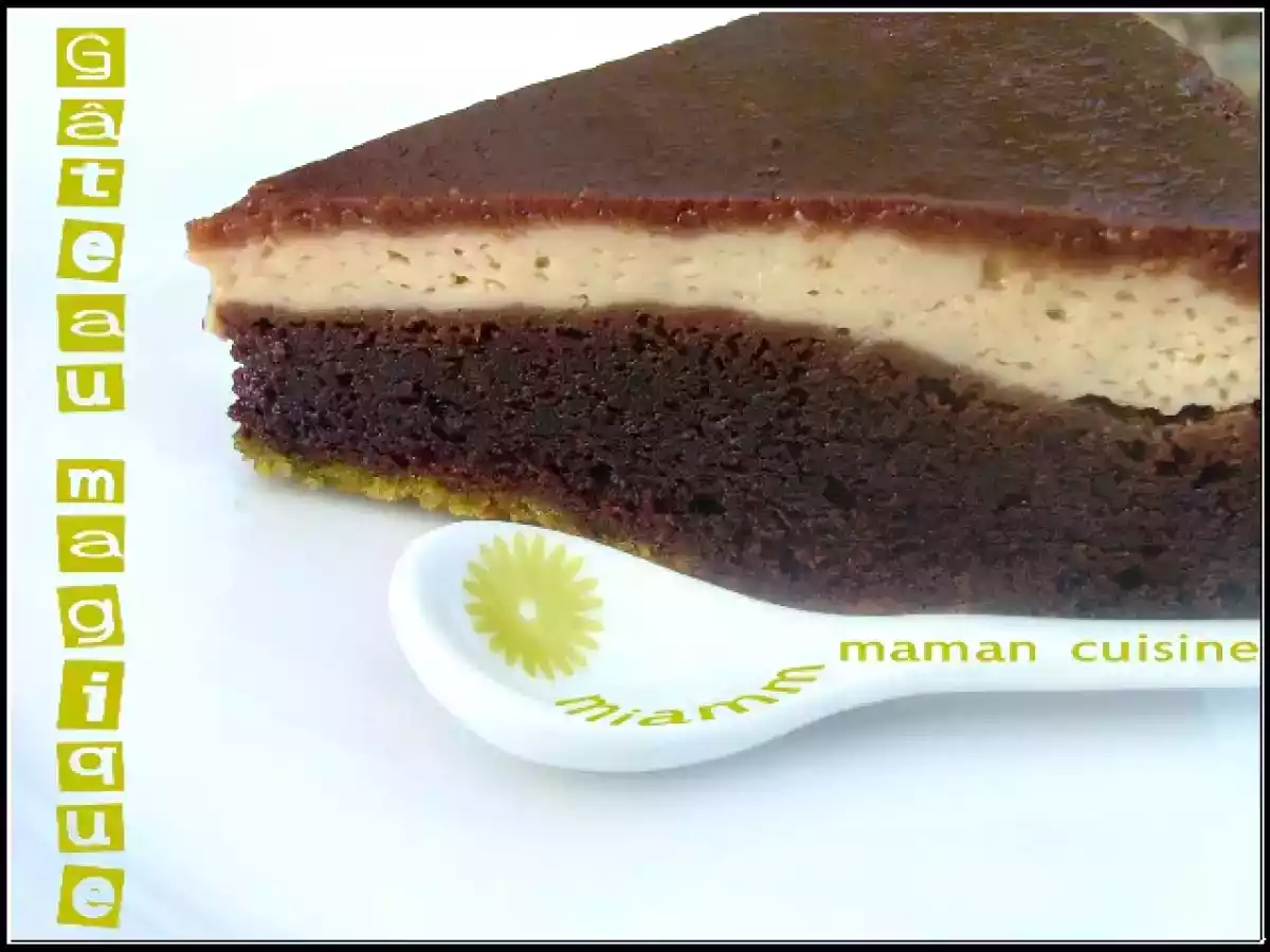 Gâteau magique au chocolat blanc pistache