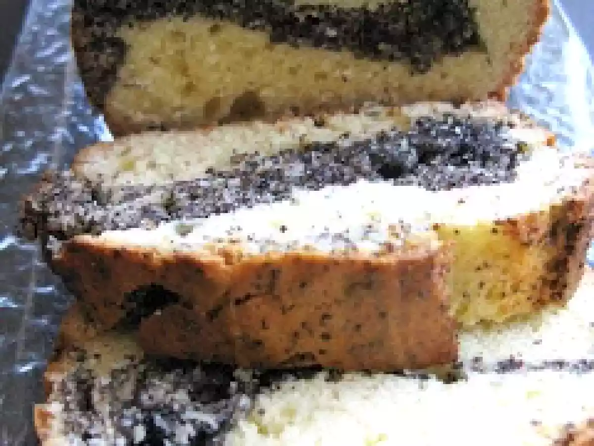 Gâteau marbré au pavot
