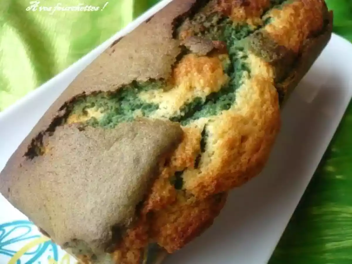 Gâteau marbré chocolat vanille pistache - photo 2