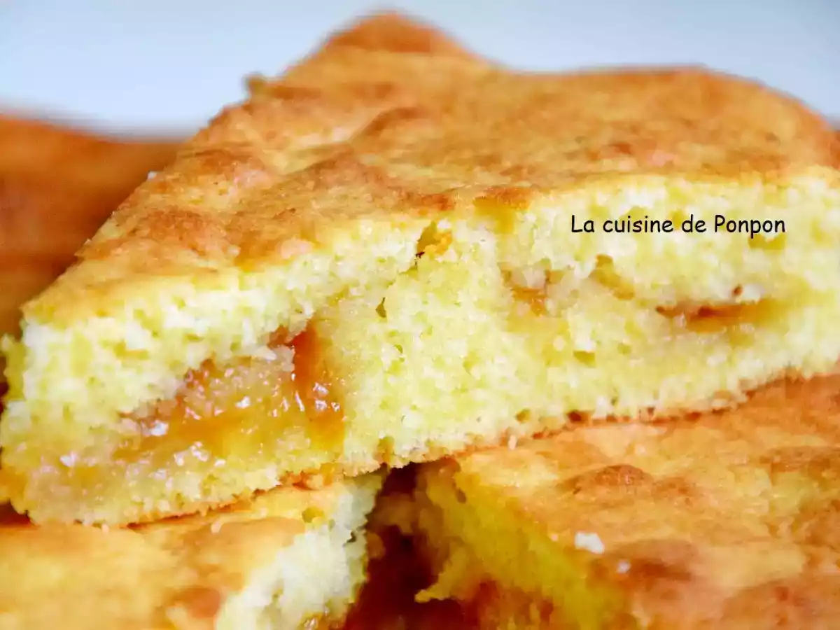 Gâteau moelleux à la confiture de mirabelle, aux blancs d'oeufs