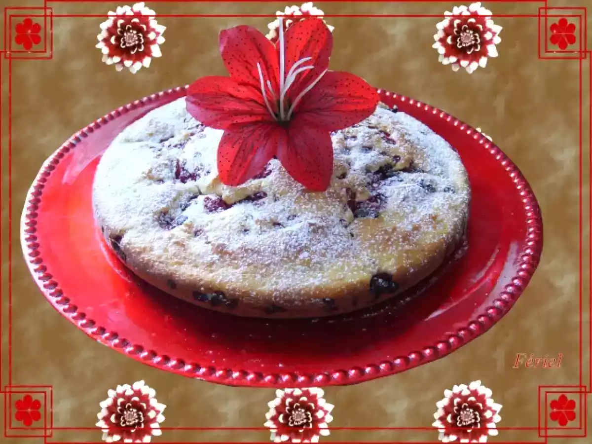 Gâteau moelleux aux framboises et pépites de chocolat