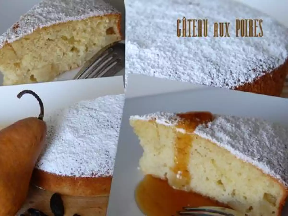 Gâteau moelleux aux poires et à l'huile d'olive, sans gluten et sans lactose