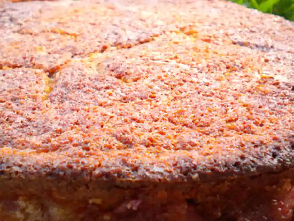 Gâteau moelleux fraises - rhubarbe