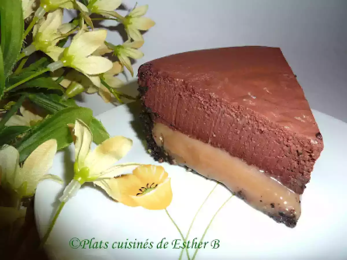 Gâteau mousse au chocolat et caramel