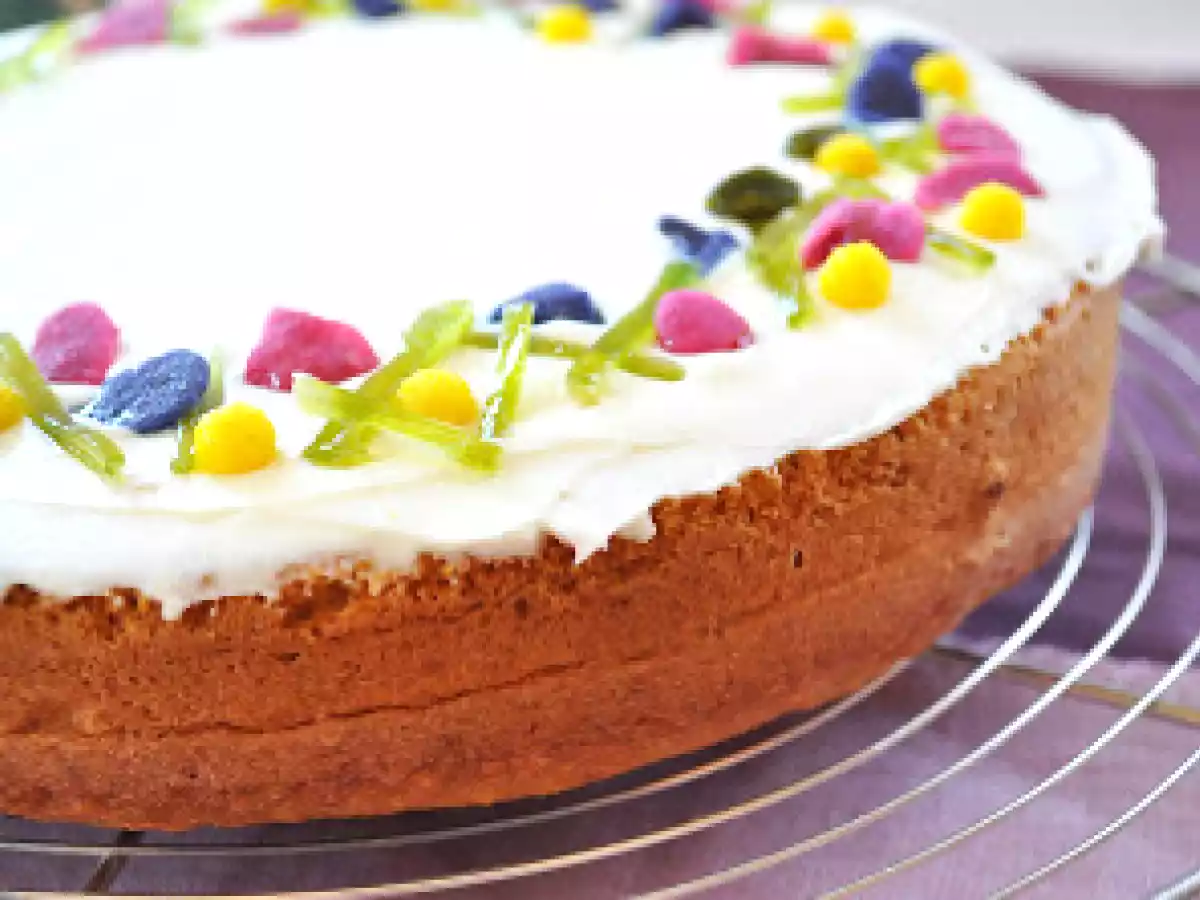 Gâteau printanier myrtilles- pistache et à l'huile d'olive. - photo 2