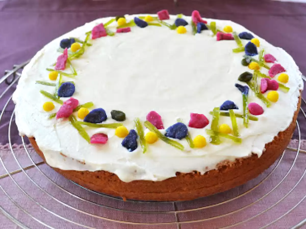 Gâteau printanier myrtilles- pistache et à l'huile d'olive. - photo 3