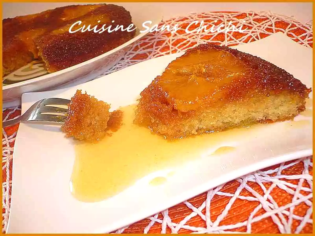 Gâteau renversé aux oranges et épices.