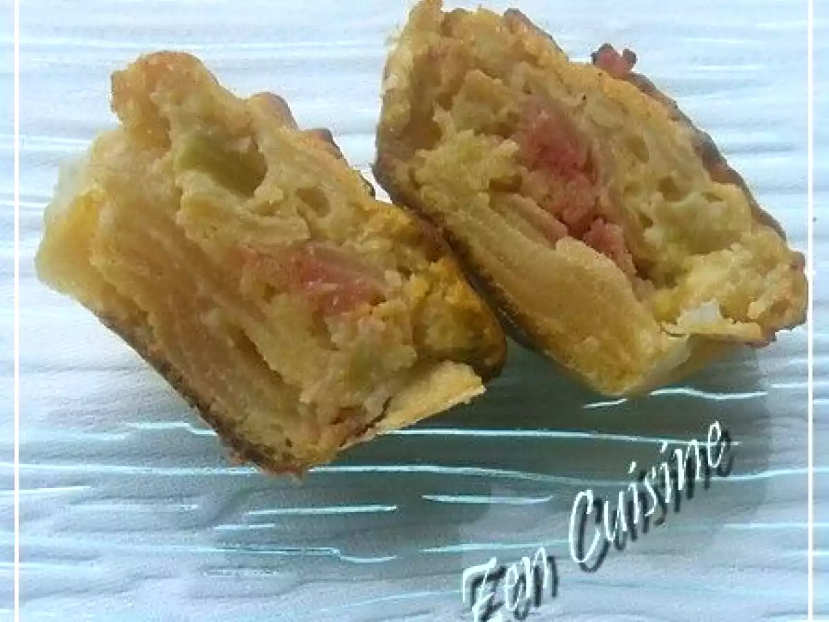 Gâteau ricotta pomme rhubarbe praline