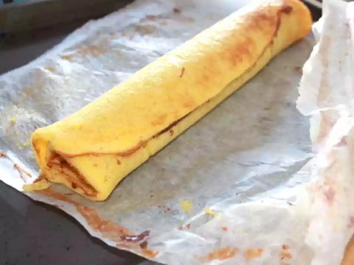 Gâteau roulé à l'orange et au nutella