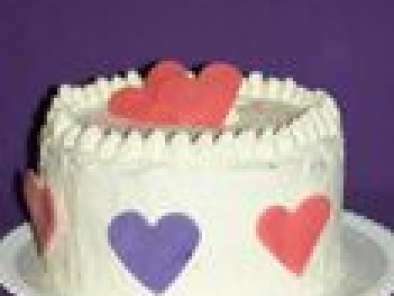 Gâteau St Valentin chocolat et coeur mousseux à la framboise