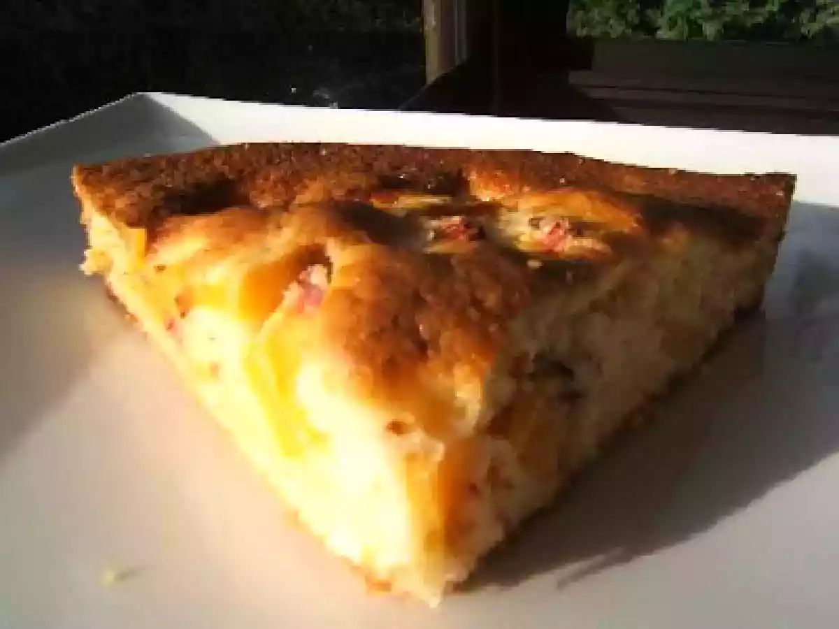 Gâteau très rustique aux pêches et piments d'Espelette