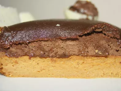 Gâteau trois couches:caramel, chocolat et caramel chocolaté....