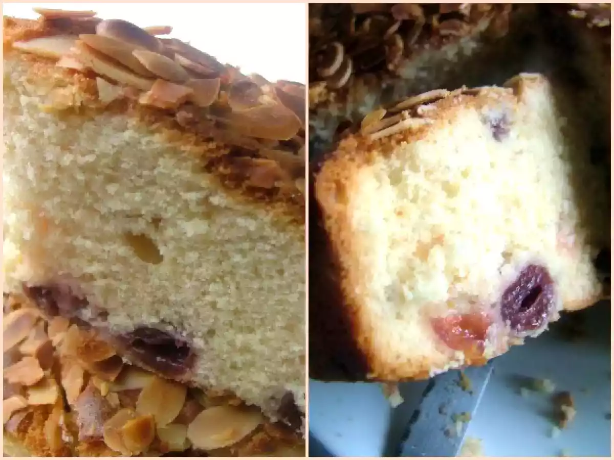 Gâteau ultra moelleux à la pâte d'amandes & aux cerises