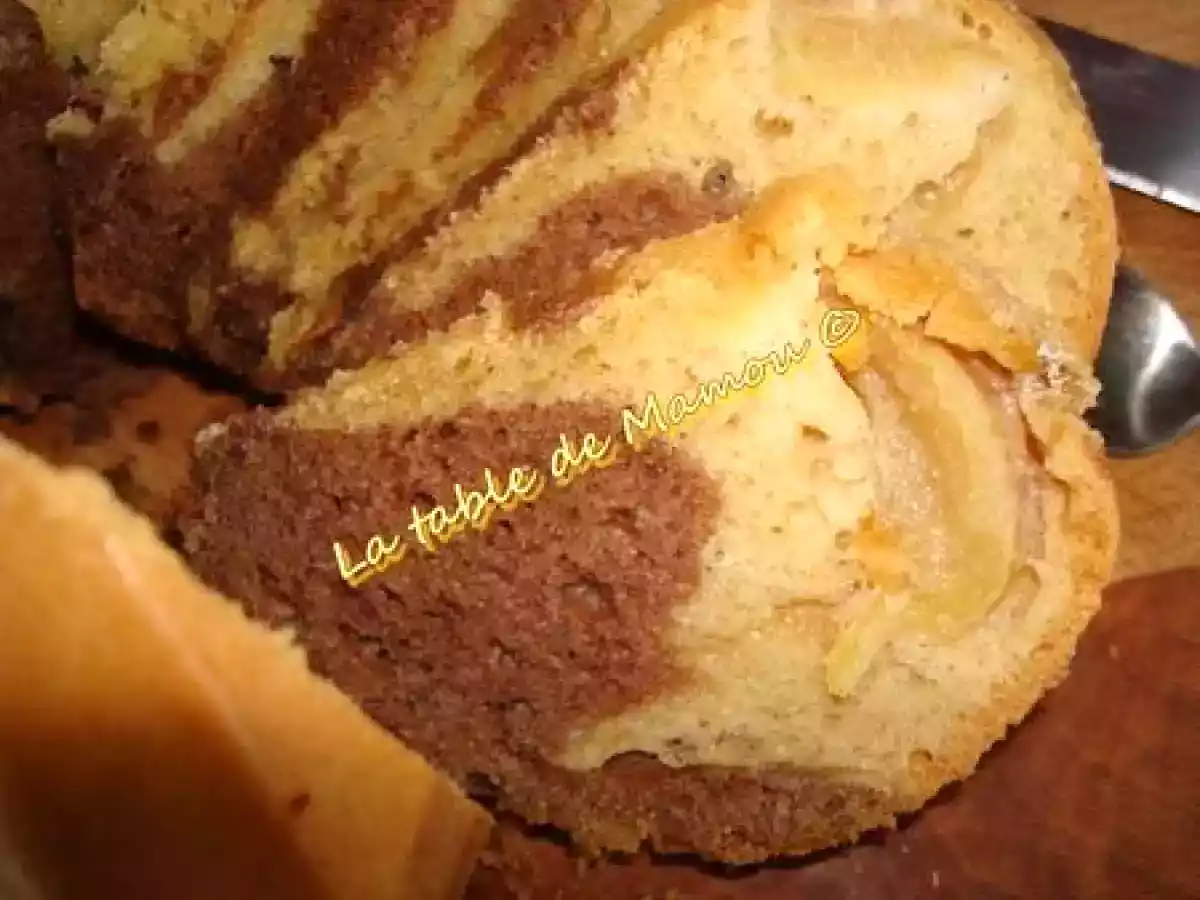 Gâteau vanille chocolat, pommes - photo 3