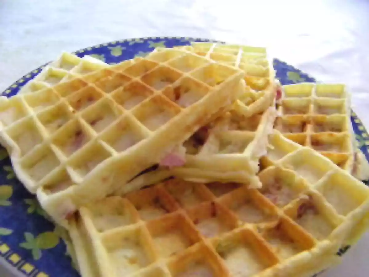 Gaufres au jambon et à la courgette