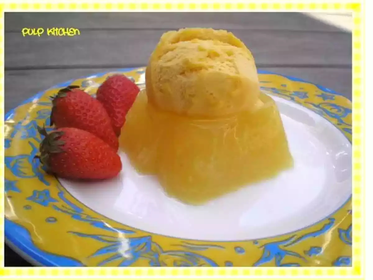 Gelée d'ananas au sorbet de mangue