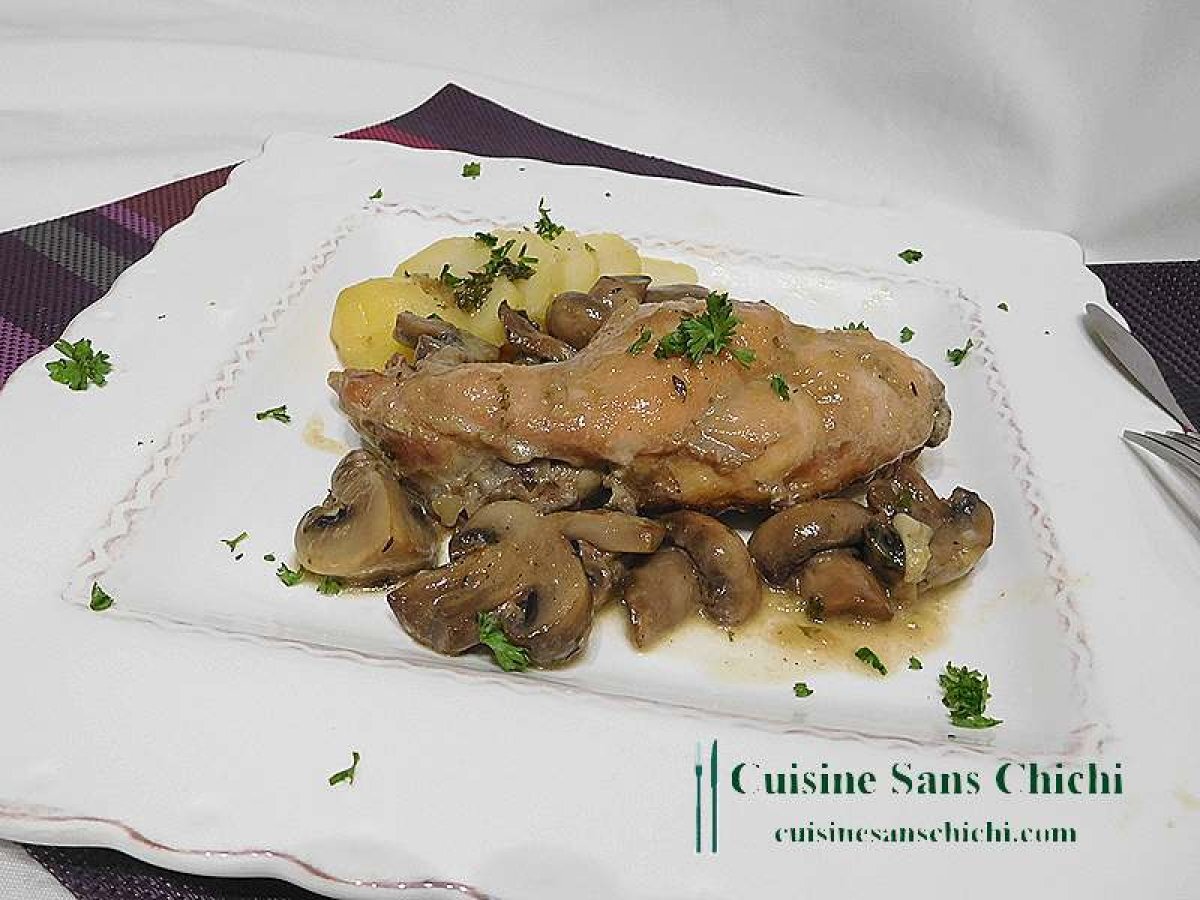 Recette gigolettes de lapin aux champignons de paris