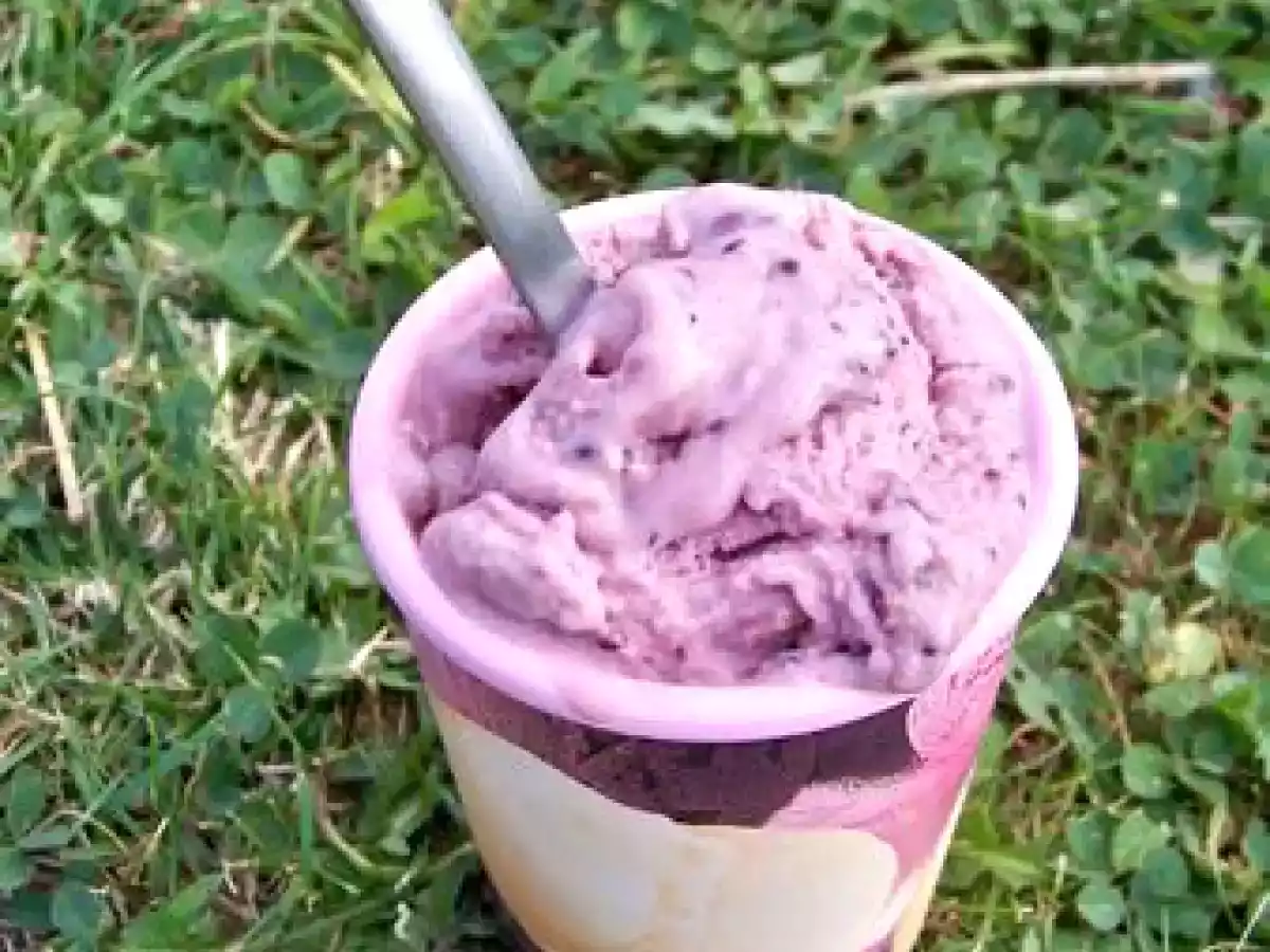 Glace à la confiture de cassis!!