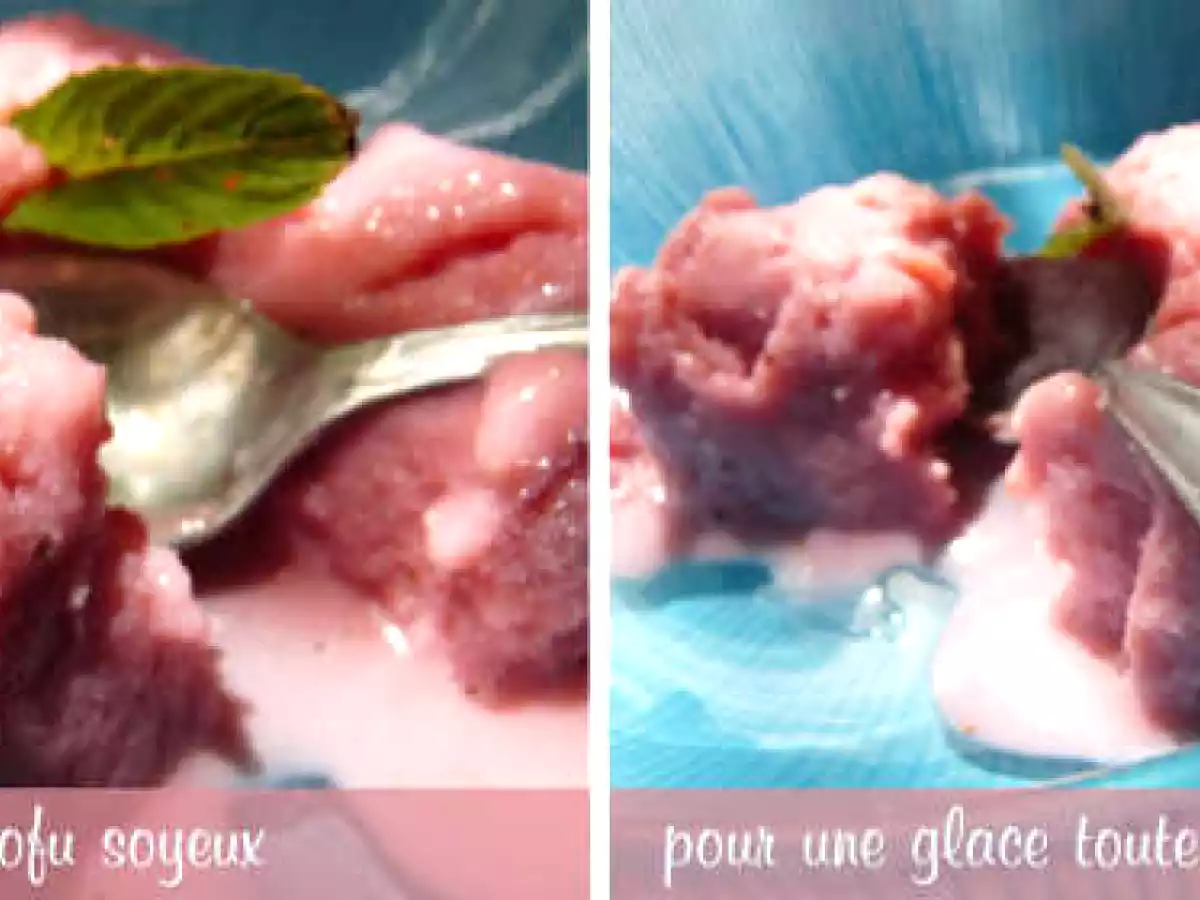 Glace à la fraise et tofu soyeux