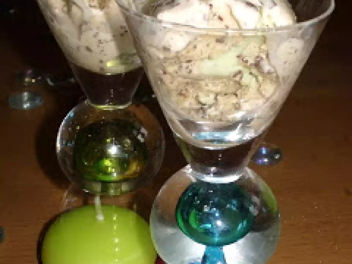 Glace à la menthe aux copeaux de chocolat