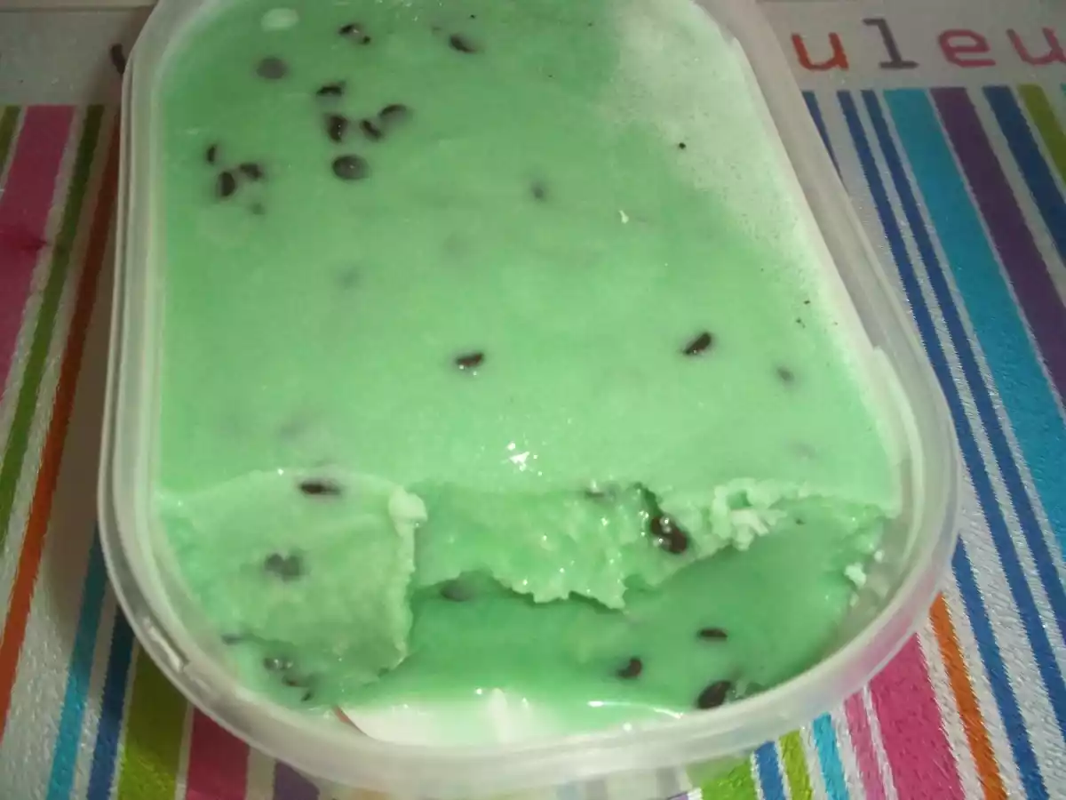 Glace à la menthe et pépites de chocolat !!!