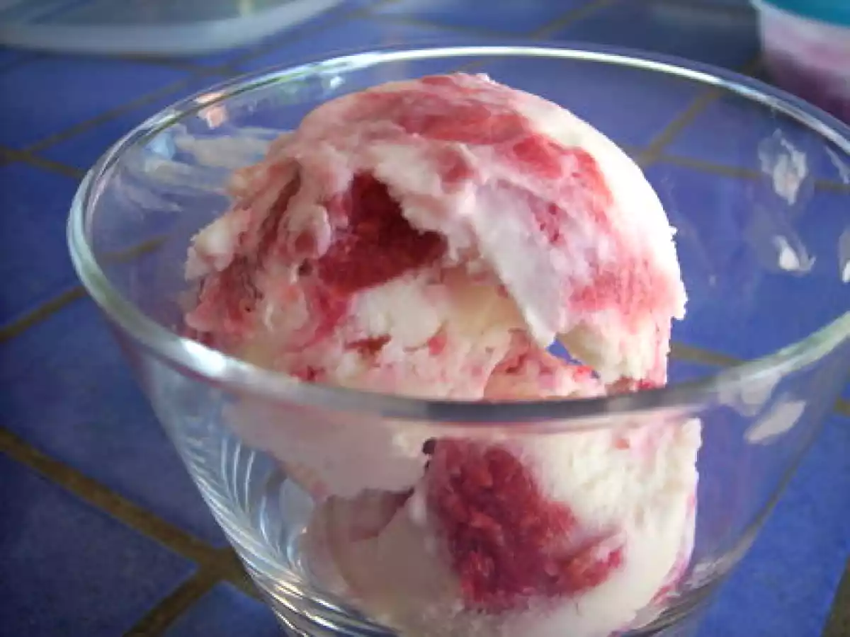 Glace aux Framboises & Fromage Blanc