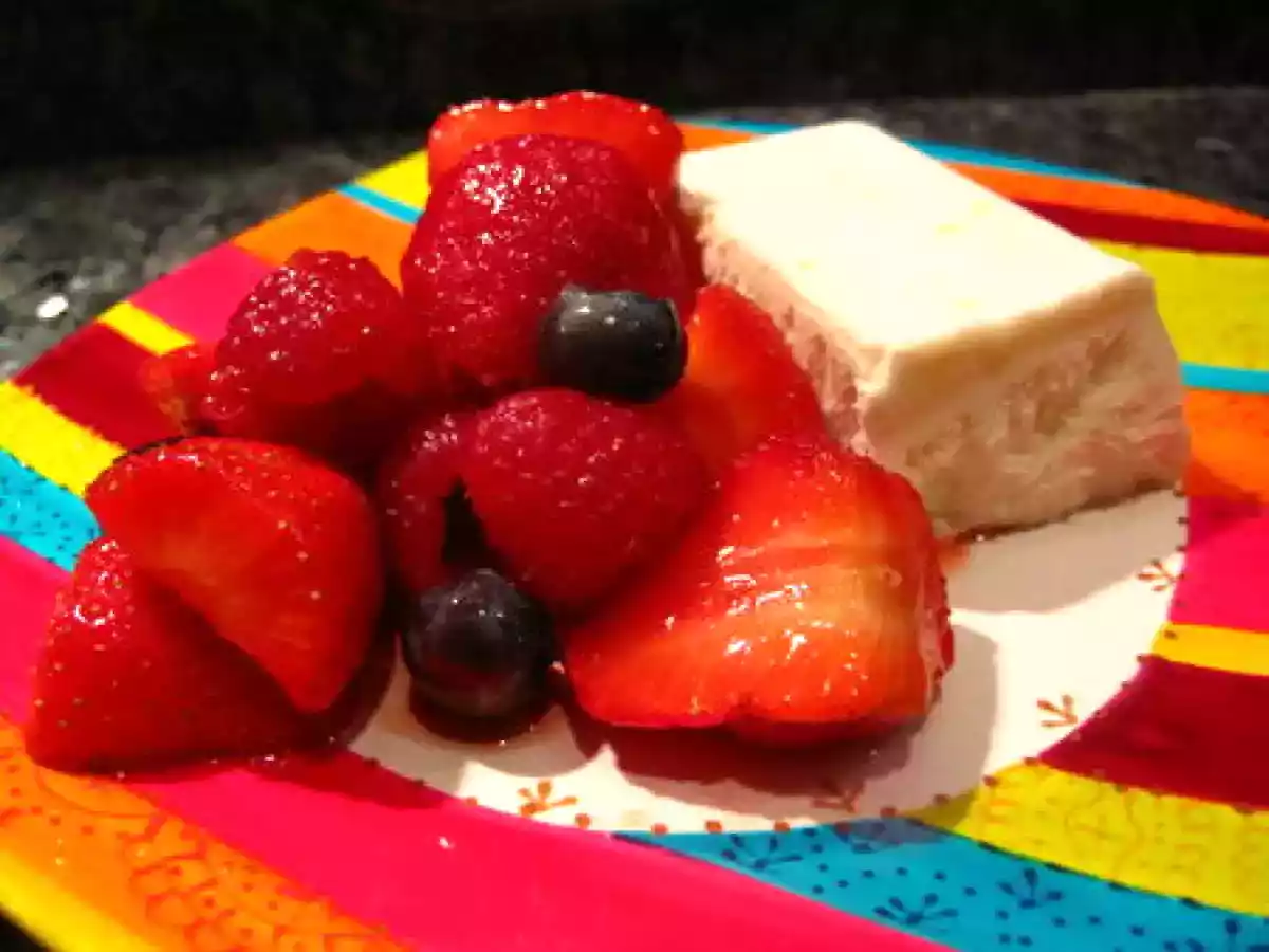 Glace coco citron vert, salade de fruits d'été