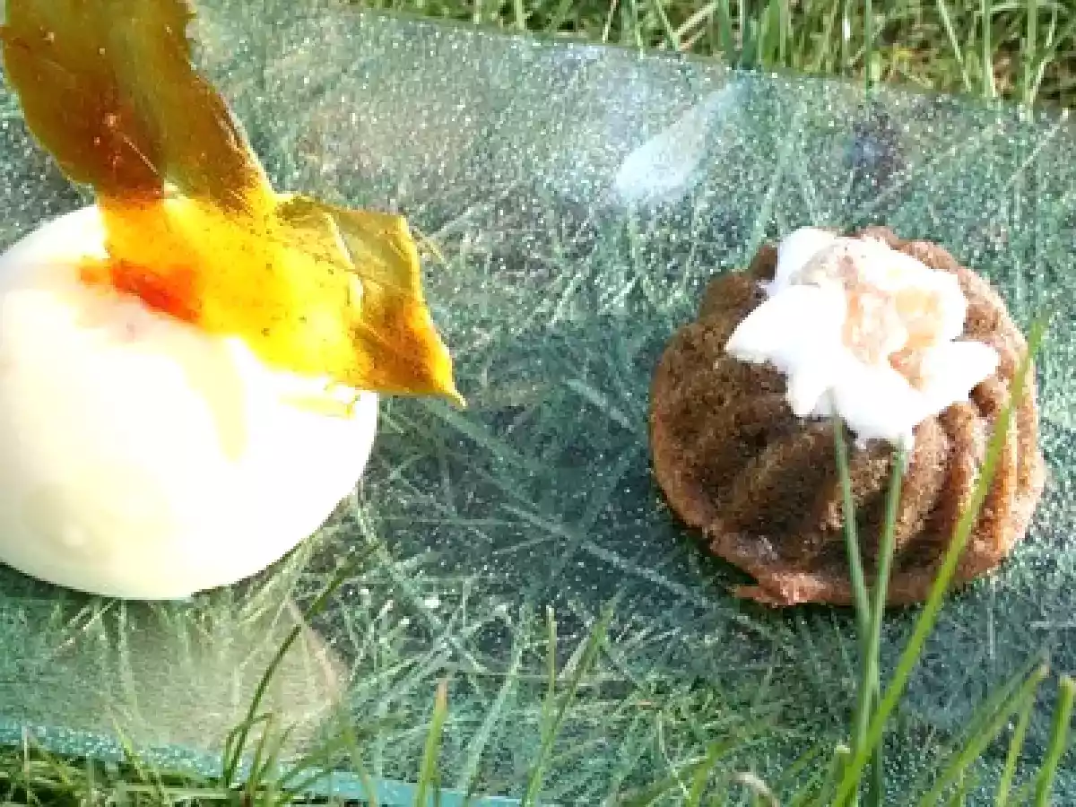 Glace miel et gingembre (sans sorbetière), arabesque au caramel