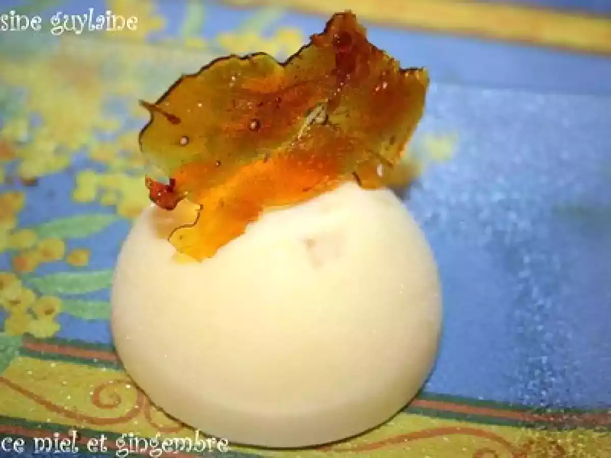 Glace miel et gingembre (sans sorbetière), arabesque au caramel - photo 2
