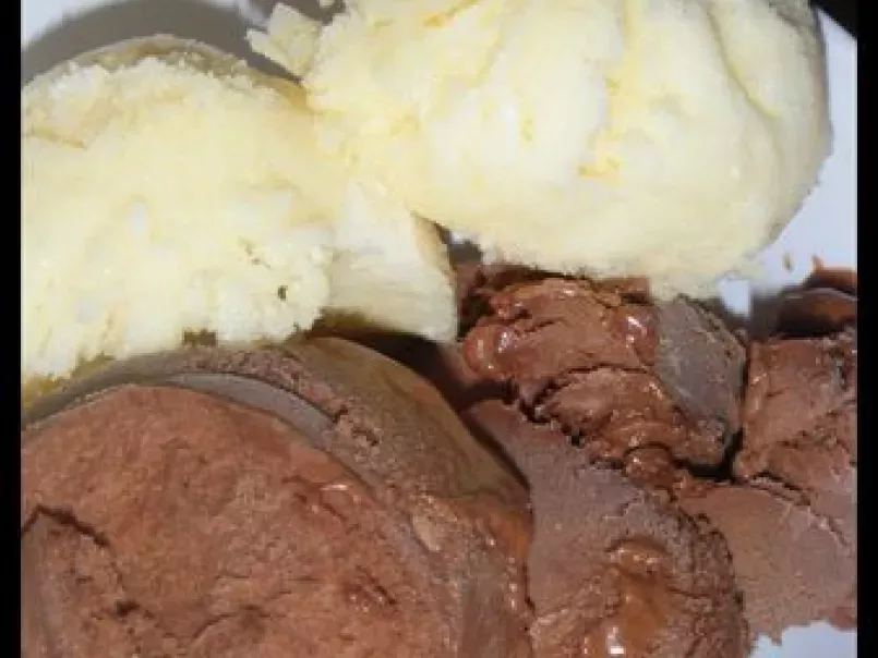 Glace vanille et glace chocolat sans sorbetière