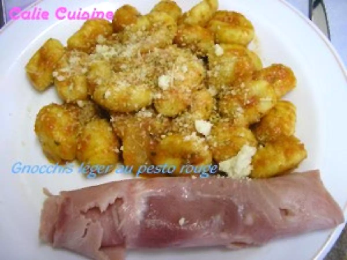 Gnocchis au pesto rouge léger