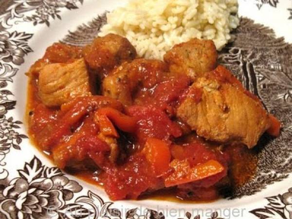 Goulash de porc aux piments