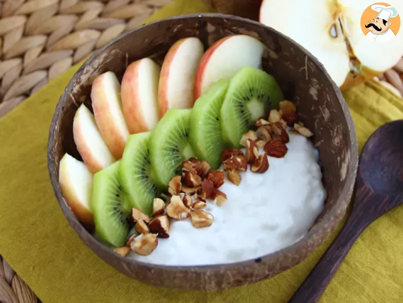 Goûter au yaourt de coco, pomme, kiwi et noisettes - photo 3