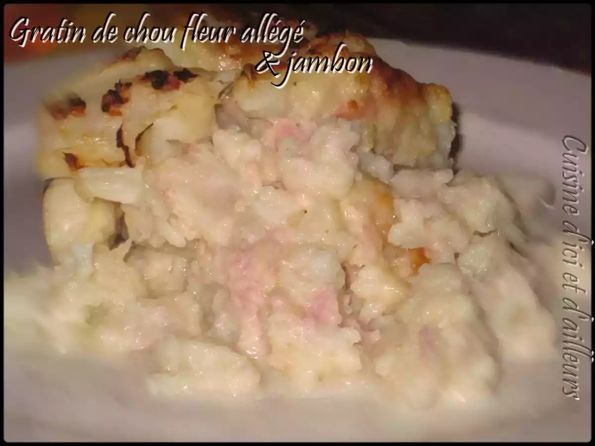 Gratin allégé de chou fleur au jambon - photo 2