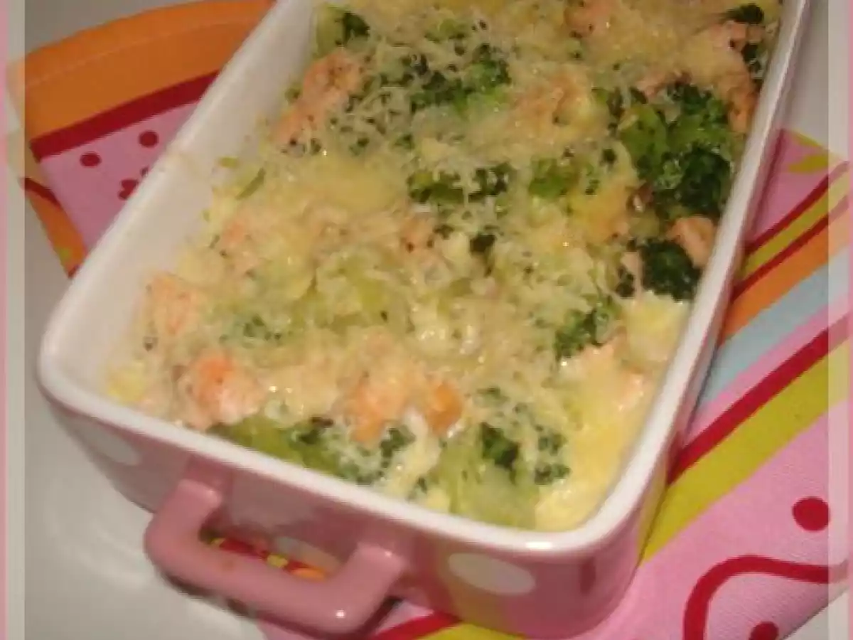 Gratin au brocoli et au saumon