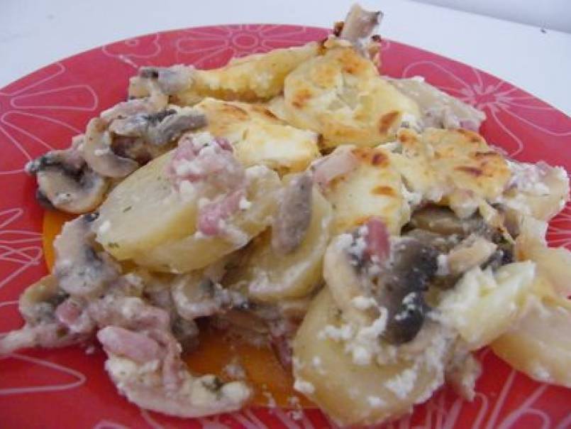 Gratin Aux Pommes De Terre Champignons Et Lardons